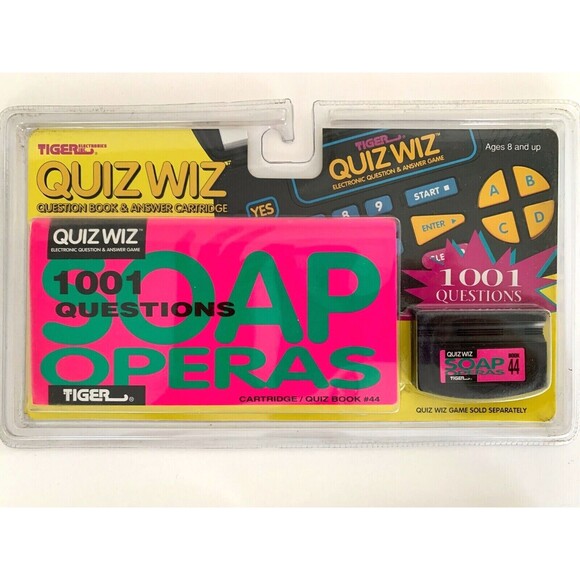 Tiger Electronics Quiz Wiz & 2 New Cartridges Box Office Hits/ Soap Opera - Picture 7 of 9